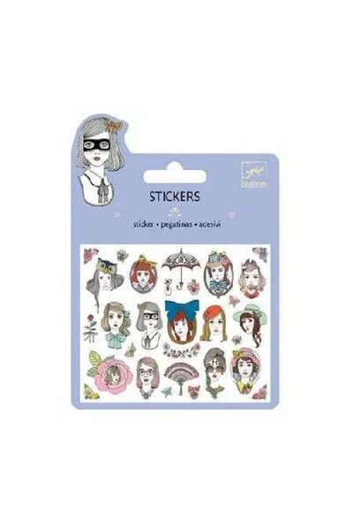 djeco Set abtibilduri Portrete cu sclipici,