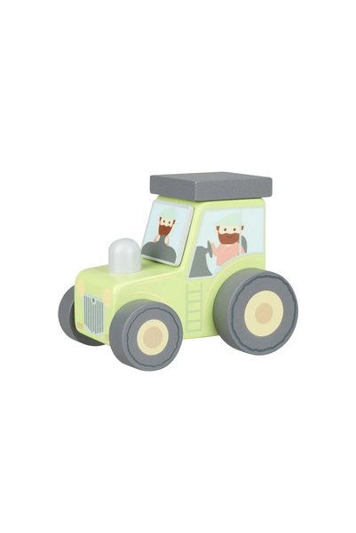 Orange Tree Toys Tractor din lemn verde,