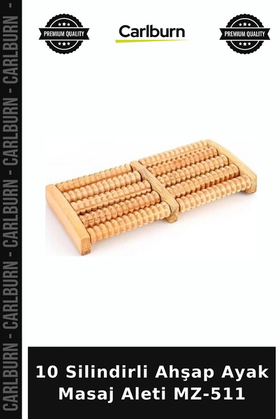 Carlburn 10-Cylinder Wooden Foot Massager Mz-511 Office Accessory Salon Produ...