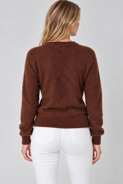 EtkiModa Bluză de damă din tricot cu detalii de pene în față