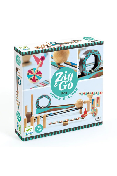 djeco Set de constructie trasee Zig & Go Roll 28 piese,