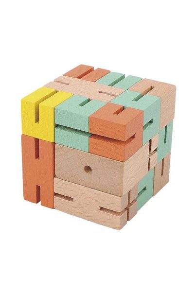 Fridolin Joc logic IQ 3D puzzle Baiat verde,