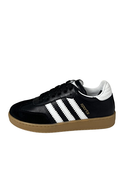 şenler bebe world kids Women's Sneakers – Black-White Genuine Leather