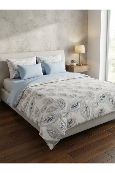 Lilya Home طقم غطاء لحاف قطني مزدوج من رانفورس - بنمط أنيق