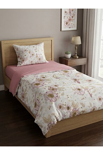Lilya Home Single Duvet Cover - Ecru - Plain