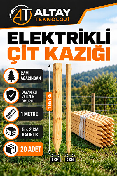 KORUYUCU ÇİT Elektrikli Çit Domuz Ayı Kovucu İçin Çit Kazığı Çit Direği Çam a...