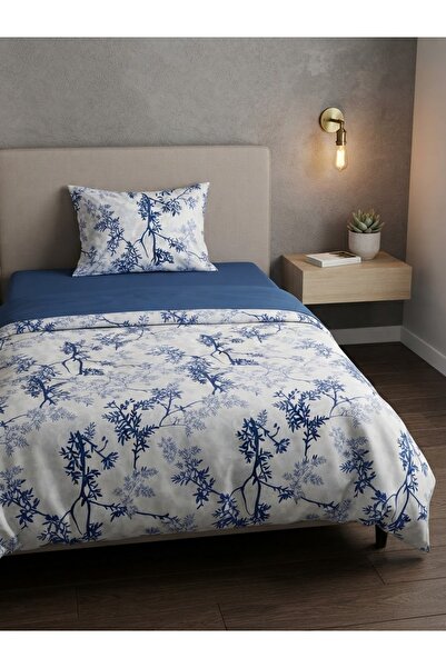 Lilya Home طقم غطاء لحاف قطني فردي من رانفورس - بنمط أنيق (غطاء لحاف 160x220 ...