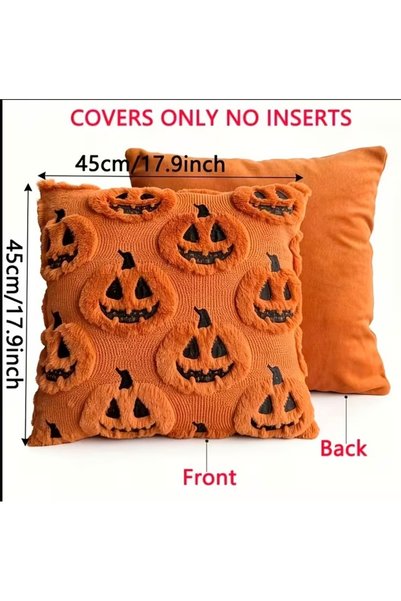 LWP Shop Halloween Kabartılı Spooky Balkabağı Kırlent Kılıfı