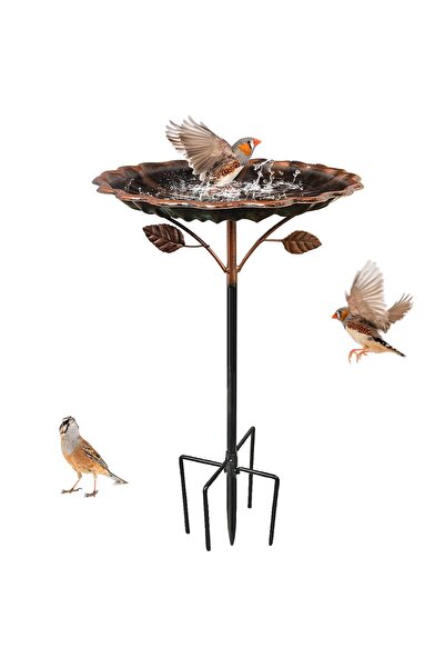 OEM Metal Bird Bath Standing Large For Garden 5-Pronged Base, 85cm Bird Bath ...
