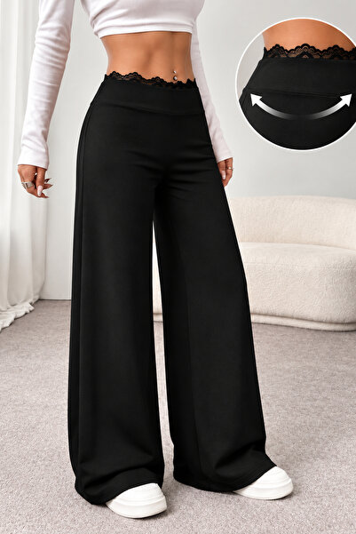 moda wanilia Pantaloni - Negru - Lung