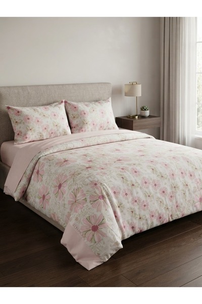Lilya Home طقم غطاء لحاف قطني مزدوج من رانفورس - بنمط أنيق