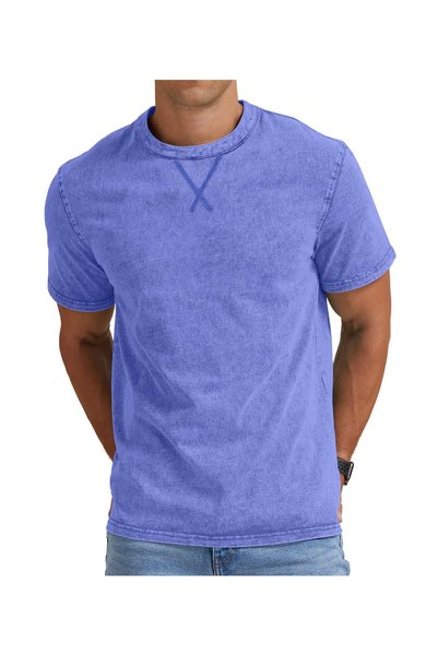 OEM Tricou bărbătesc din bumbac cu mânecă scurtă, croială slim – Vintage