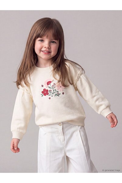 LC Waikiki Timeless Clothing & Timeless Choices Embroidered Baby Girl Sweatshirt