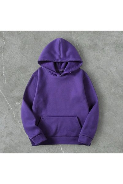 VALORWEAR Purple Women's Hooded Oversize 3 Thread Sweatshirt