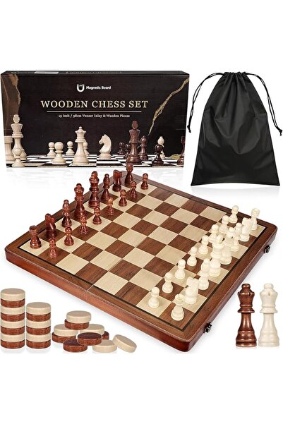 SKY TOUCH SKY-TOUCH Magnetic Wooden Chess Set, Chess Set, Chess Board, Adult ...