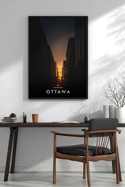 KEYFHOME Ottawa, Canada Apus de soare Peisaj urban Înrămat MDF Tablou Poster ...