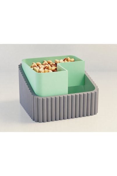 Bezos 3D Printed Peanut Bowl - Dual Chamber Shell Separator Presentation Bowl...