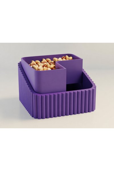 Bezos 3D Printed Peanut Bowl - Dual Chamber Shell Separator Presentation Bowl...