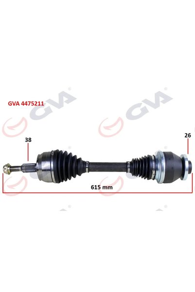 GVA Komple Aks Sol TRANSPORTER T5 2.5 TDİ 2003-2011 6 Vites 615MM