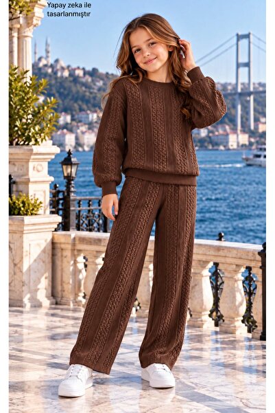 Birdirbir Kız Çocuk Burgulu Dokulu Bisiklet Yaka Sweatshirt Ve Regular Kalıp ...