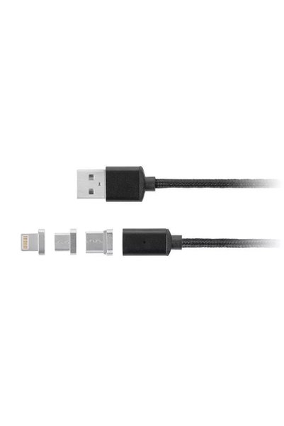 Kruger&Matz Cablu USB magnetic micro USB / Lightning 1m negru