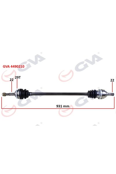 GVA Komple Aks Sağ Corsa C - COMBO 1.2-1.4 16V 1.3 CDTI-1.7DTI 2000-2006 29 Diş ABS Li 931MM