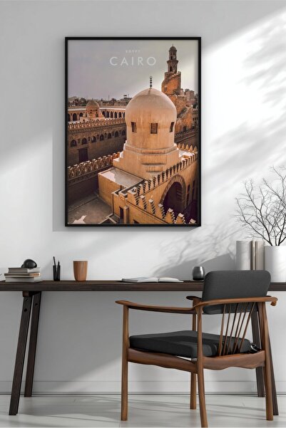KEYFHOME Cairo Oraș Vedere Nr. 3 Înrămat MDF Tablou Poster Living Decor de pe...