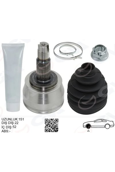 GVA Aks Kafası Palio Albea 1.6 16V Dis:22 Ic: 22 Conta CP:52MM U:151.5MM