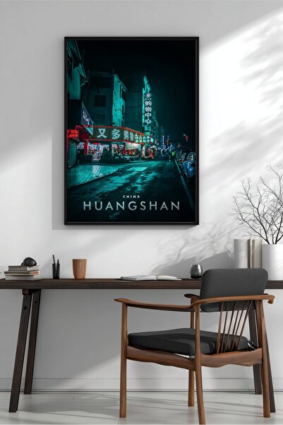 KEYFHOME Huangshan Oraș Oraș Peisaj Înrămat MDF Tablou Poster Living Decor de...