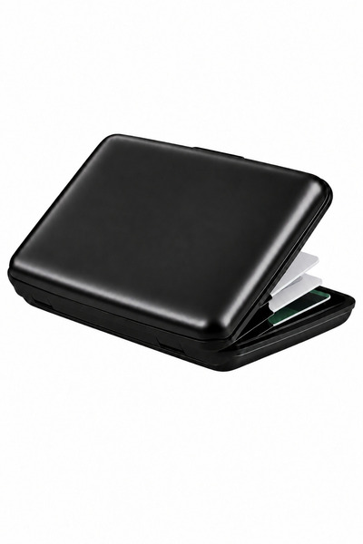 Boldy Travel Card Holder - Aluminum Card Holder - Card Holder with Cover - Bu...