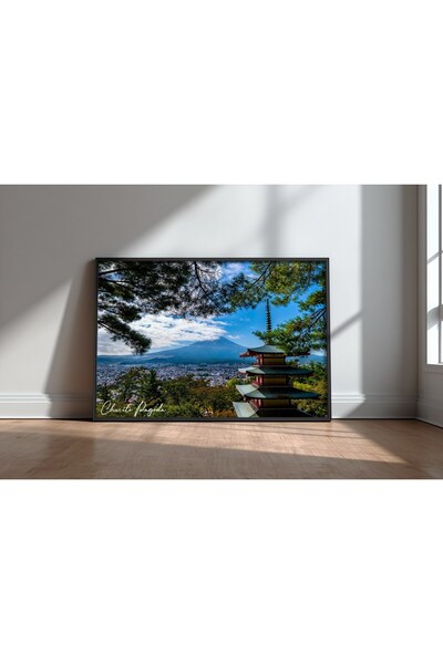 KEYFHOME Chureito Pagoda Fuji Mountain Japonia înrămat MDF pictură poster pen...
