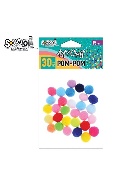 S COOL Pom-Pom Set, 30 pcs, 15mm, Vision XXI
