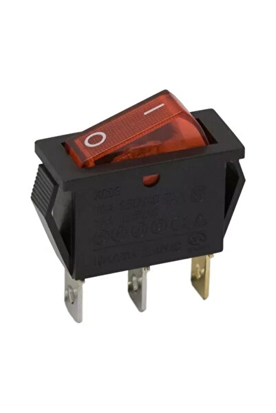 OEM Interupator basculant 3 pini 1 circuit 10A 250V OFF-ON rosu cu retinere