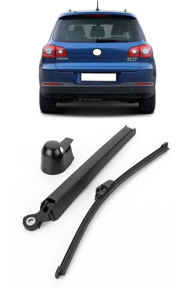 cme parts Vw Volkswagen Tiguan 2007-2015 Uyumlu Arka Cam Silecek Kolu Ve Süpürgesi Kapak Takım 1T0955707C