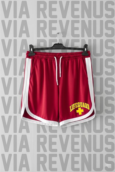 Vordevia Lifeguard / Cankurtaran Printed Jersey Sports Training Shorts with P...
