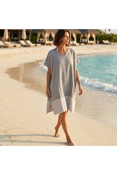 Sand & Sol Ocean Breeze Honeycomb Beach Poncho Grey - 100% Recycled Cotton