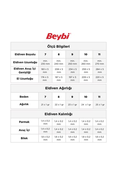 Beybi PL8 Polyester Örme Lateks Eldiven