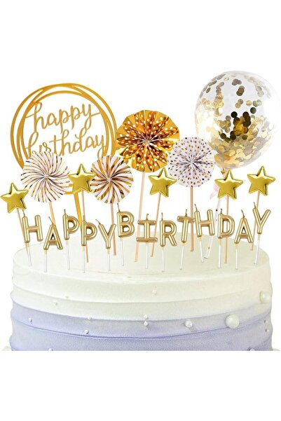 Yelajoy 12Pcs Cake Topper Decoration Set, Acrylic Glitter Happy Birthday Cake...