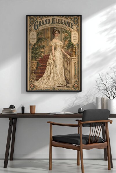 KEYFHOME Vintage victoriană elegantă femeie înrămată MDF pictură poster salon...