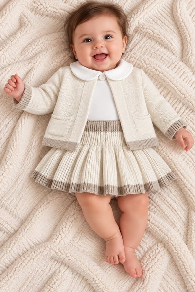 Naka Concept Little Daisy 3 Piece Baby Girl Knitwear Set
