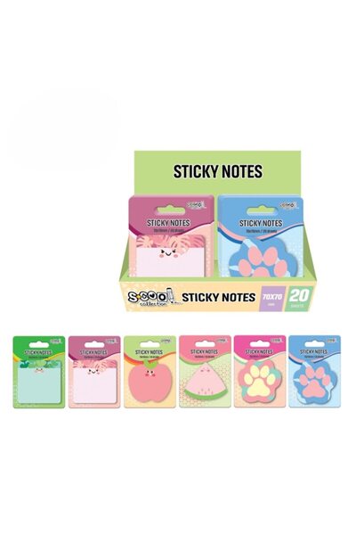 Vision XXI Set of sticky notes in various shapes, Vision XXI, 70x70mm, pastel...