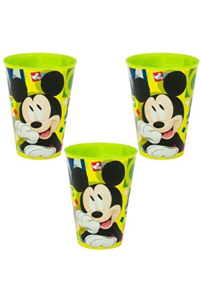 OEM Set 3 pahare din plastic cu model Mickey Mouse, fără BPA, 430 ml, multicolor