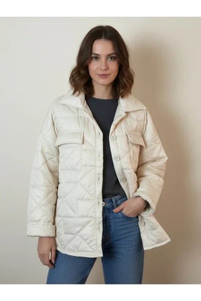 Glamorous Style Γυναικείο Καπιτονέ Μπουφάν με Γιακά και Τσέπες