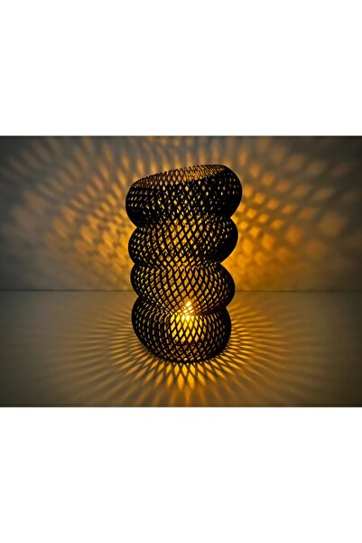 ELİSY 3D Printed Mesh Patterned Decorative Vase and Lighting Body - Modern La...