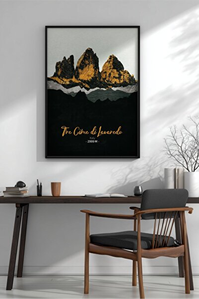 KEYFHOME Tre Cime di Lavaredo Dolomites Peisaj montan Nr. 5 Tablou MDF înrăma...
