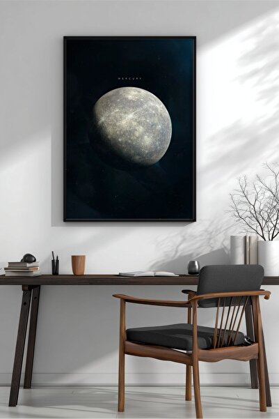 KEYFHOME Mercur Planet Space No 3 Tablou MDF înrămat Poster Living Room Decor...