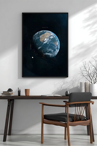 KEYFHOME Pământul Planetă Spațială Nr. 2 Tablou MDF înrămat Poster pentru dec...