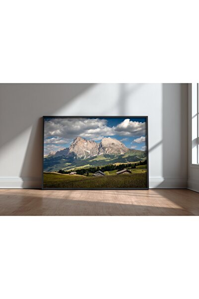 KEYFHOME Langkofel Dolomite Mountain Scenery No 2 Tablou MDF înrămat Poster L...