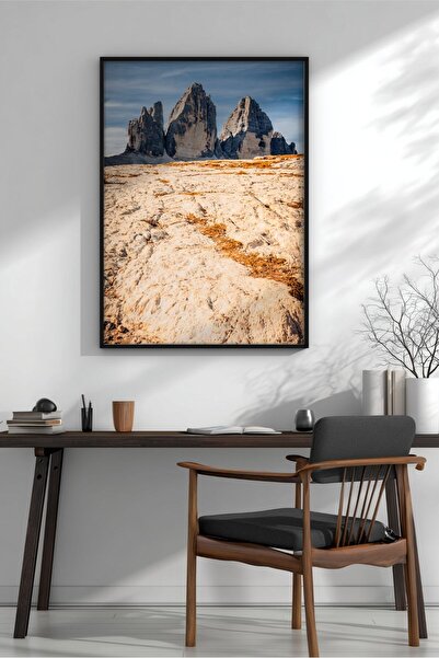 KEYFHOME Tre Cime di Lavaredo Dolomites Peisaj montan Înrămat MDF Tablou Post...