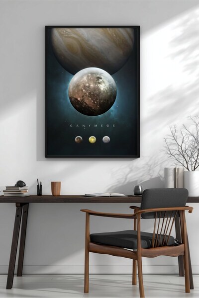 KEYFHOME Portretul sistemului solar Ganymede înrămat MDF pictură poster pentr...